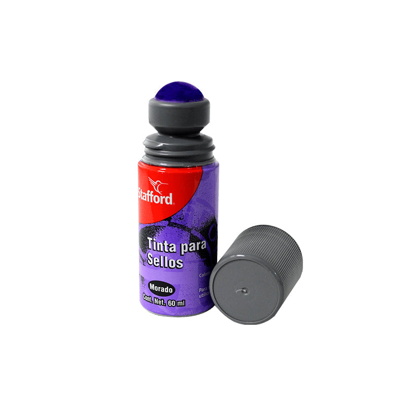 Tinta para Sellos 60 ml Morada Roll On Stafford Rolaaplica Azor