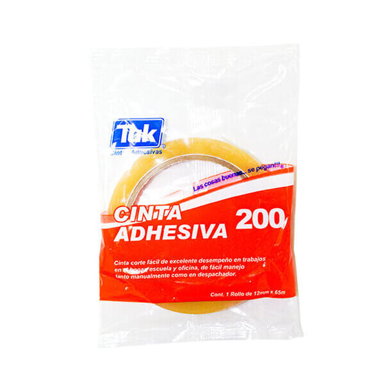 Cinta Adhesiva #200 Transparente 12mm x 65m Tuk