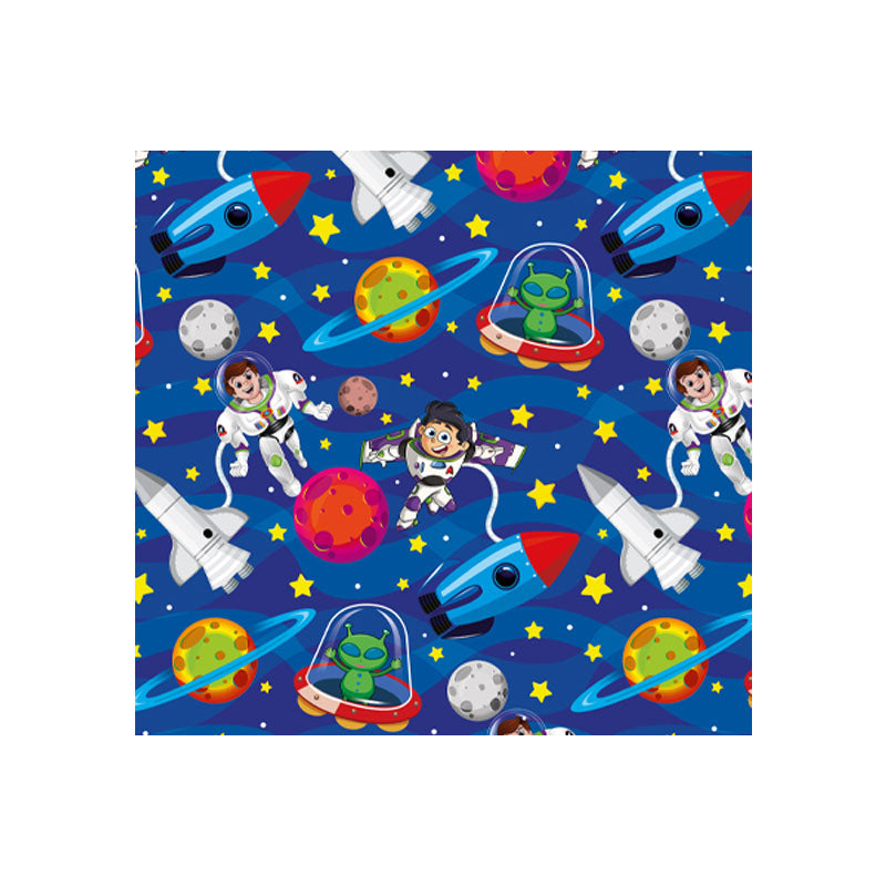 Papel de Regalo Astronautas y Naves Fondo Azul 70 x 50 cm Pliego 10 piezas Creear