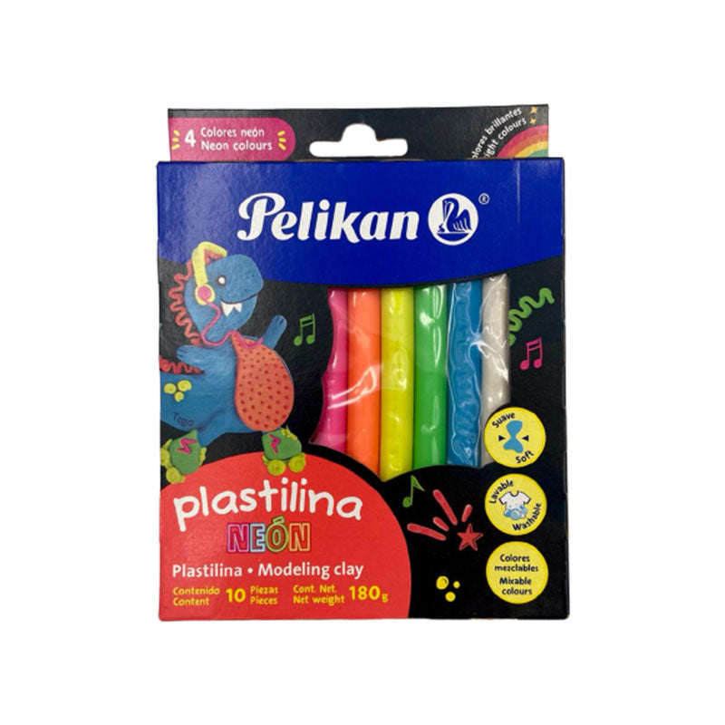 Plastilina Barritas Surtido Neón C/10 piezas Pelikan