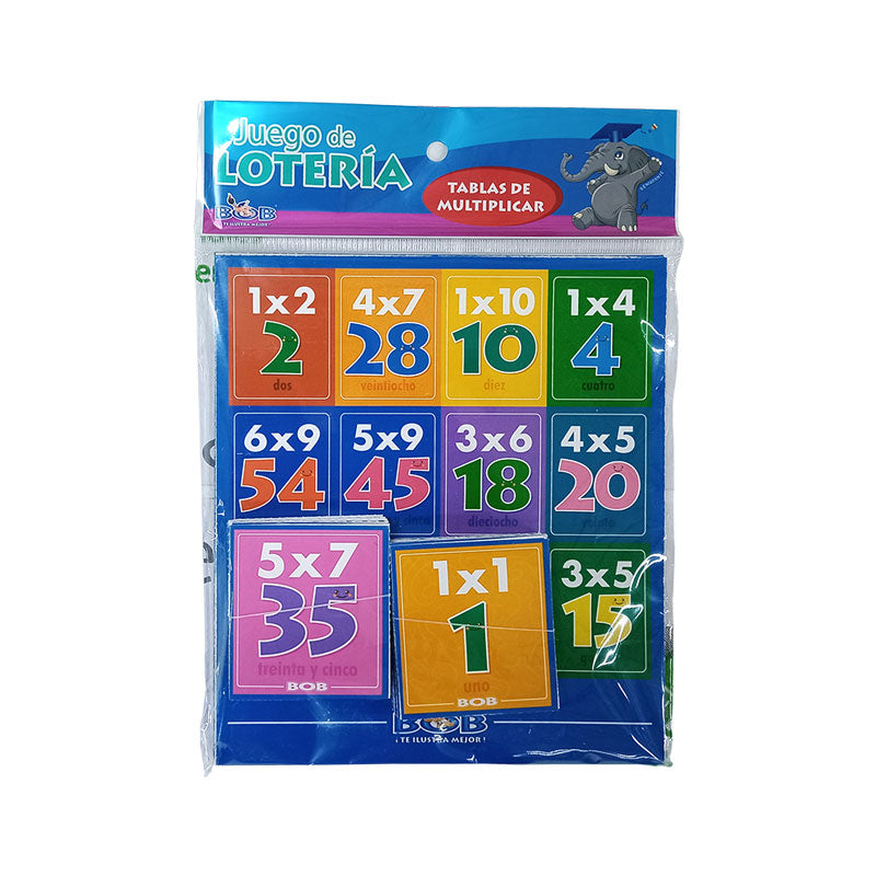 Lotería Didáctica Tablas de Multiplicar BOB