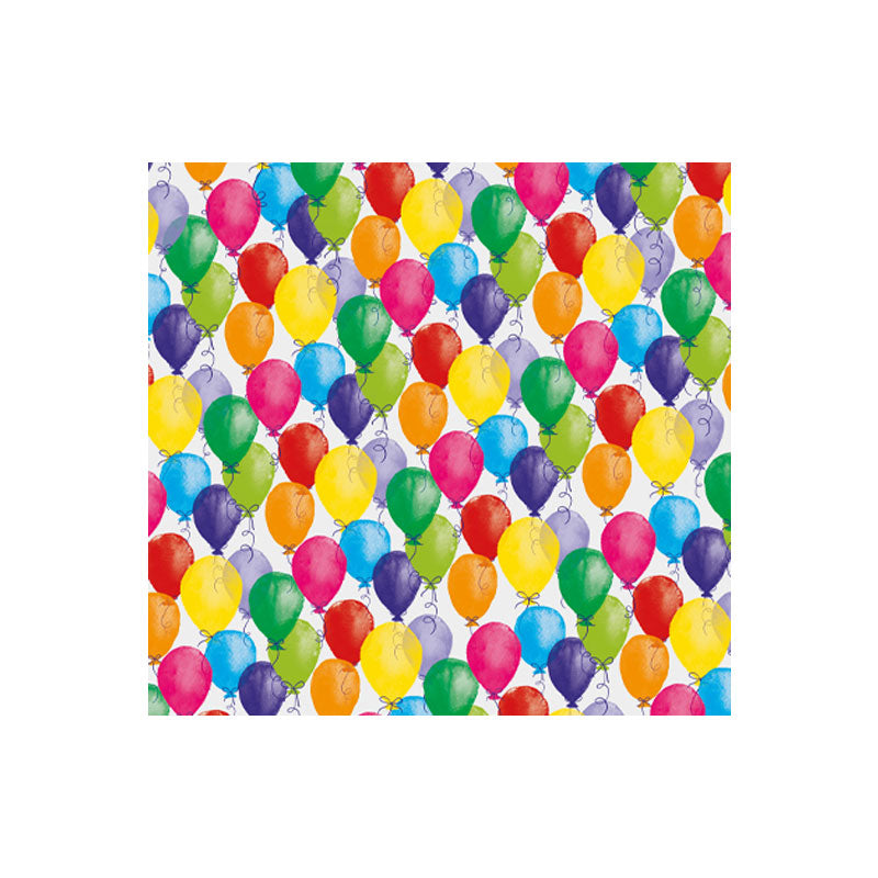 Papel de Regalo Globos de Colores Fondo Blanco 70 x 50 cm Pliego 10 piezas Creear