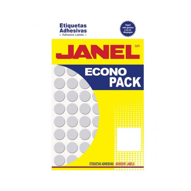 Etiqueta Adhesiva Econopack Plata #28 19 mm Janel