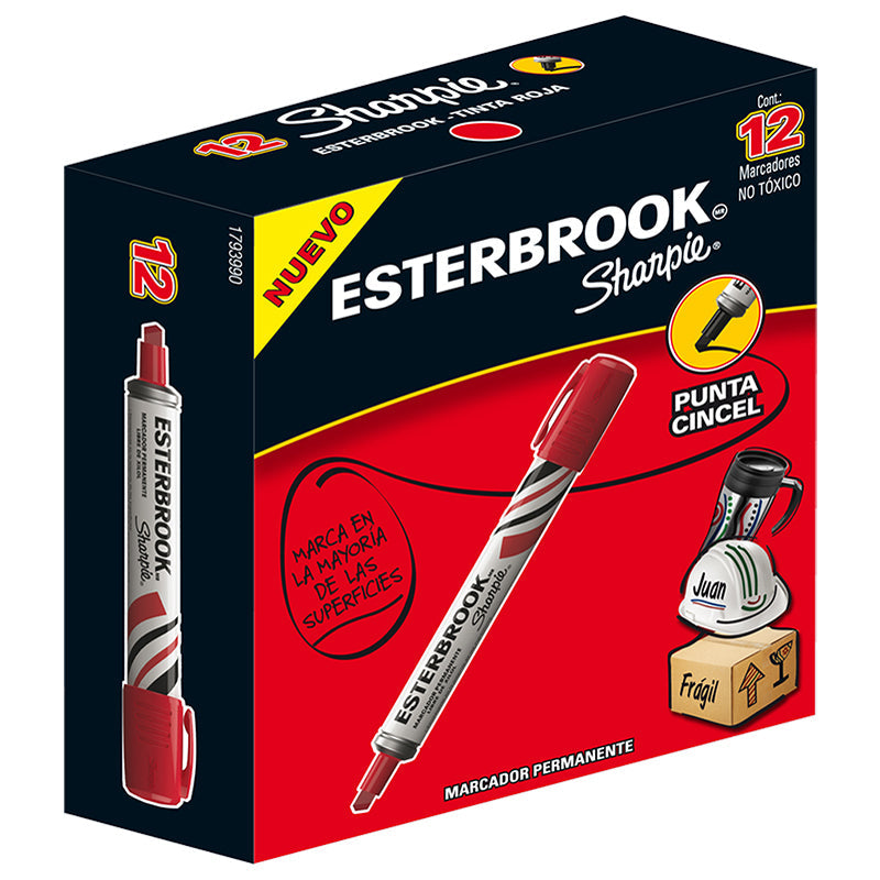 Marcador Permanente Cincel Rojo Esterbrook Newell