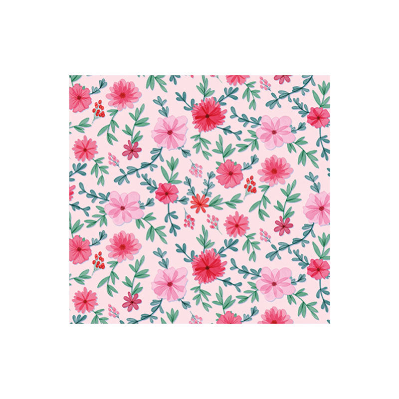 Papel de Regalo Flores Fondo Rosa Claro 70 x 50 cm Pliego 10 piezas Creear