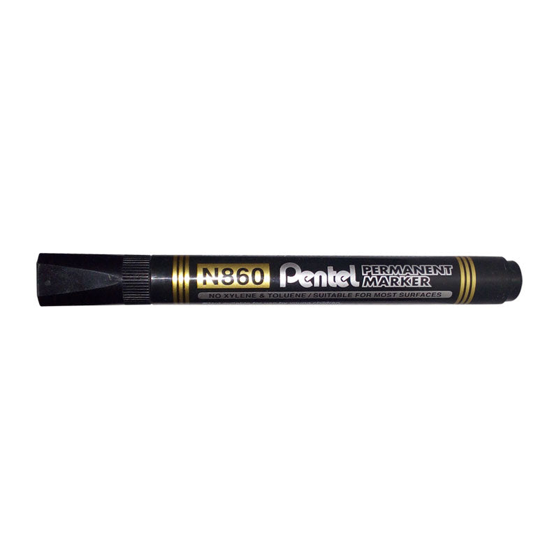 Marcador Permanente Punta Cincelada Negro Pentel