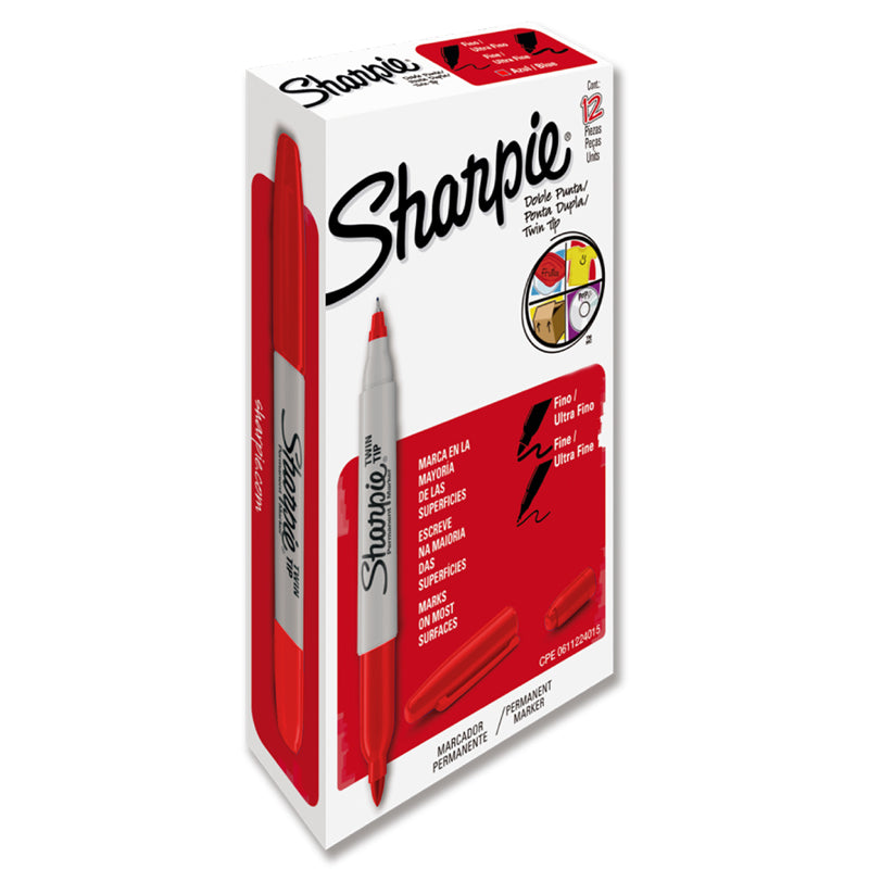 Marcador Permanente Doble Punta Rojo Sharpie Newell