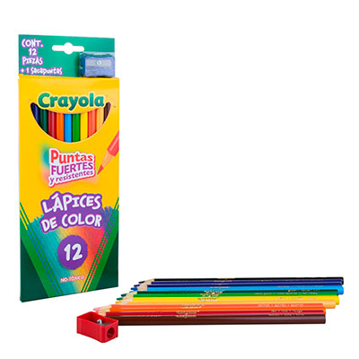 Colores Largos Redondos C/12 piezas Crayola Binney