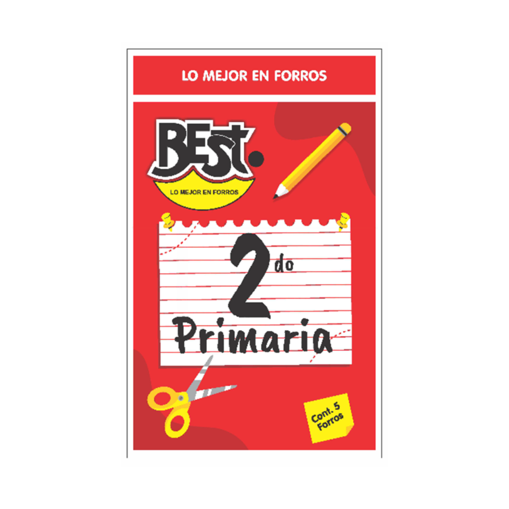 Forro Escolar Primaria 2do 5 piezas Best