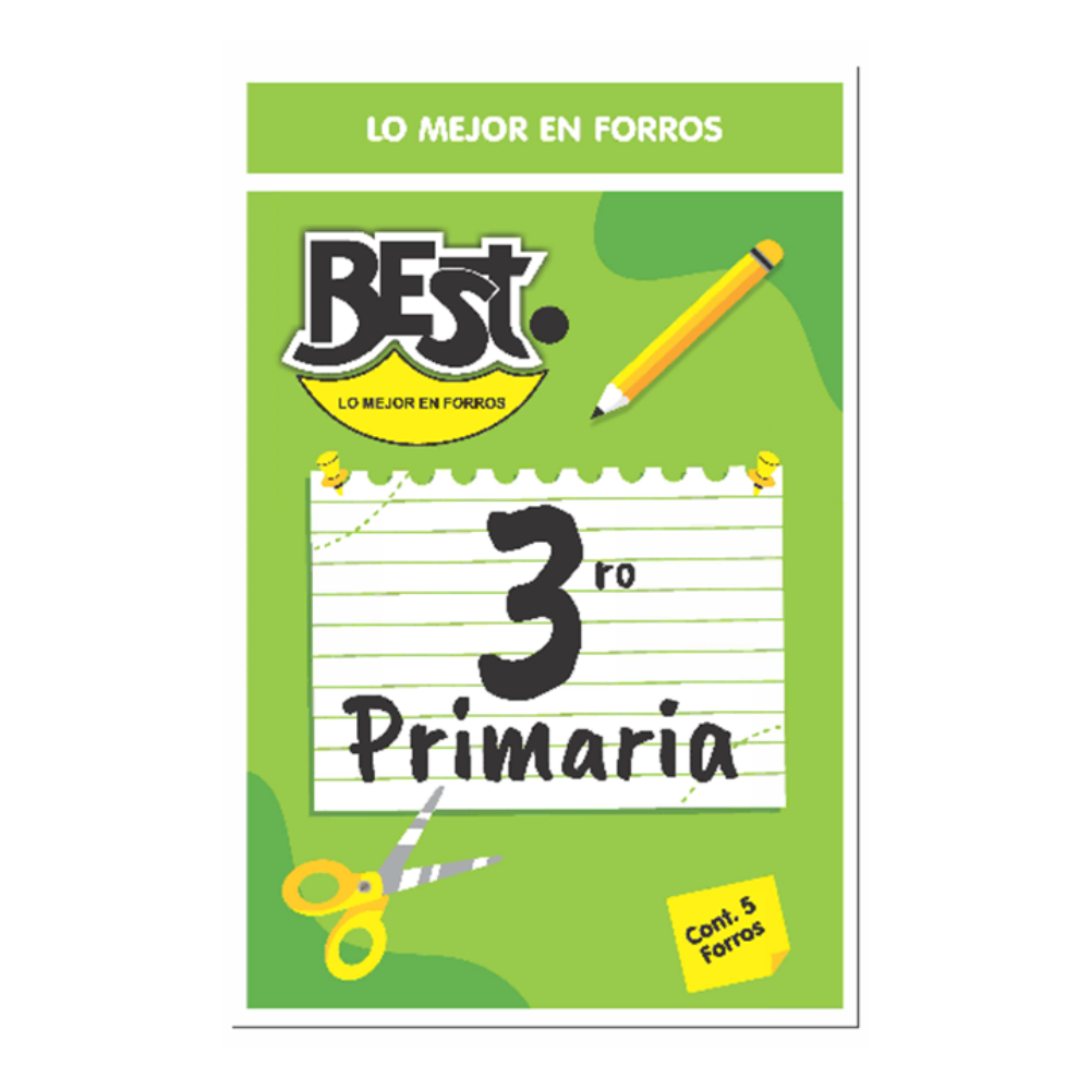 Forro Escolar Primaria 3ro 7 piezas Best