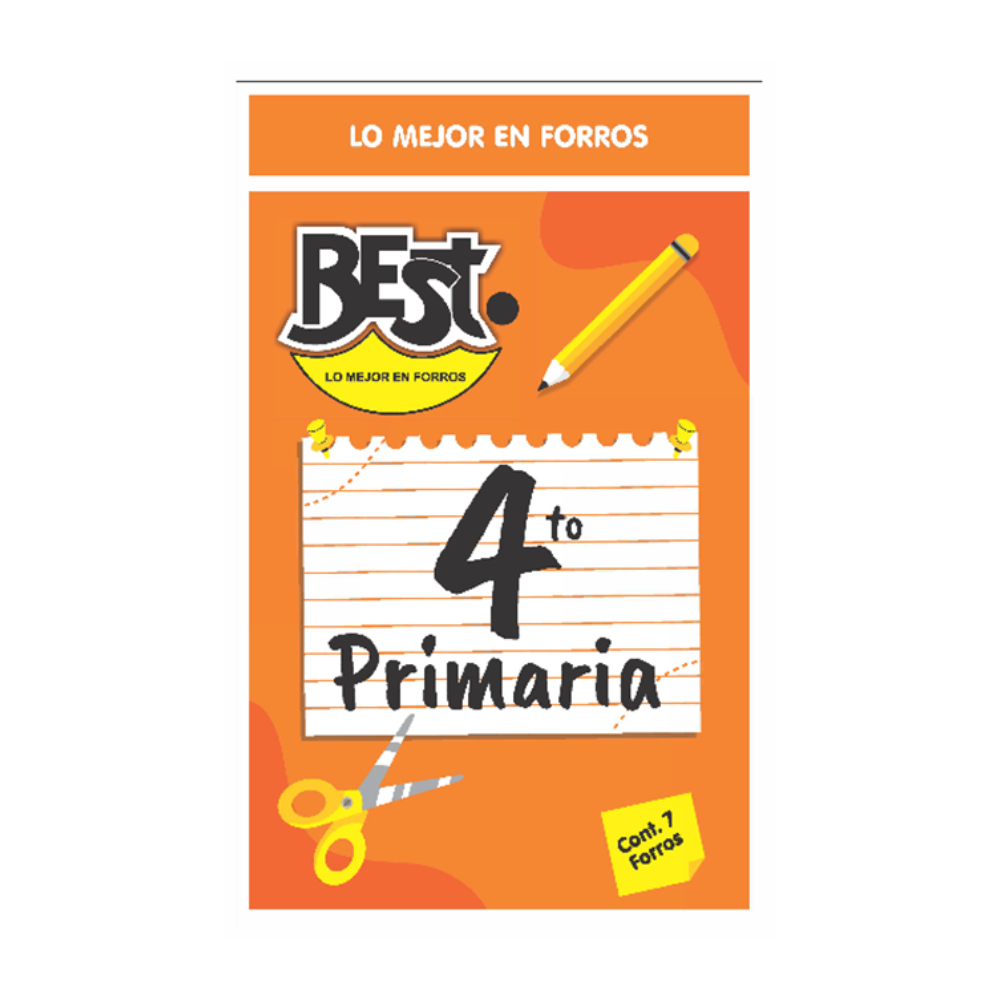 Forro Escolar Primaria 4to 10 piezas Best