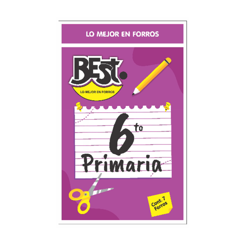 Forro Escolar Primaria 6to 8 piezas Best