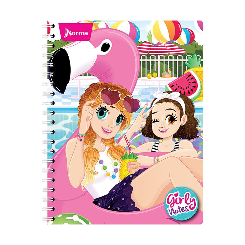 Cuaderno Profesional Doble Arillo Cuadro Grande 100 hjs Girly Notes Norma