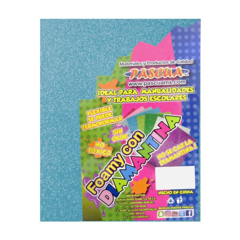 Foamy Diamantina Azul Cielo Carta 5 piezas Pascua