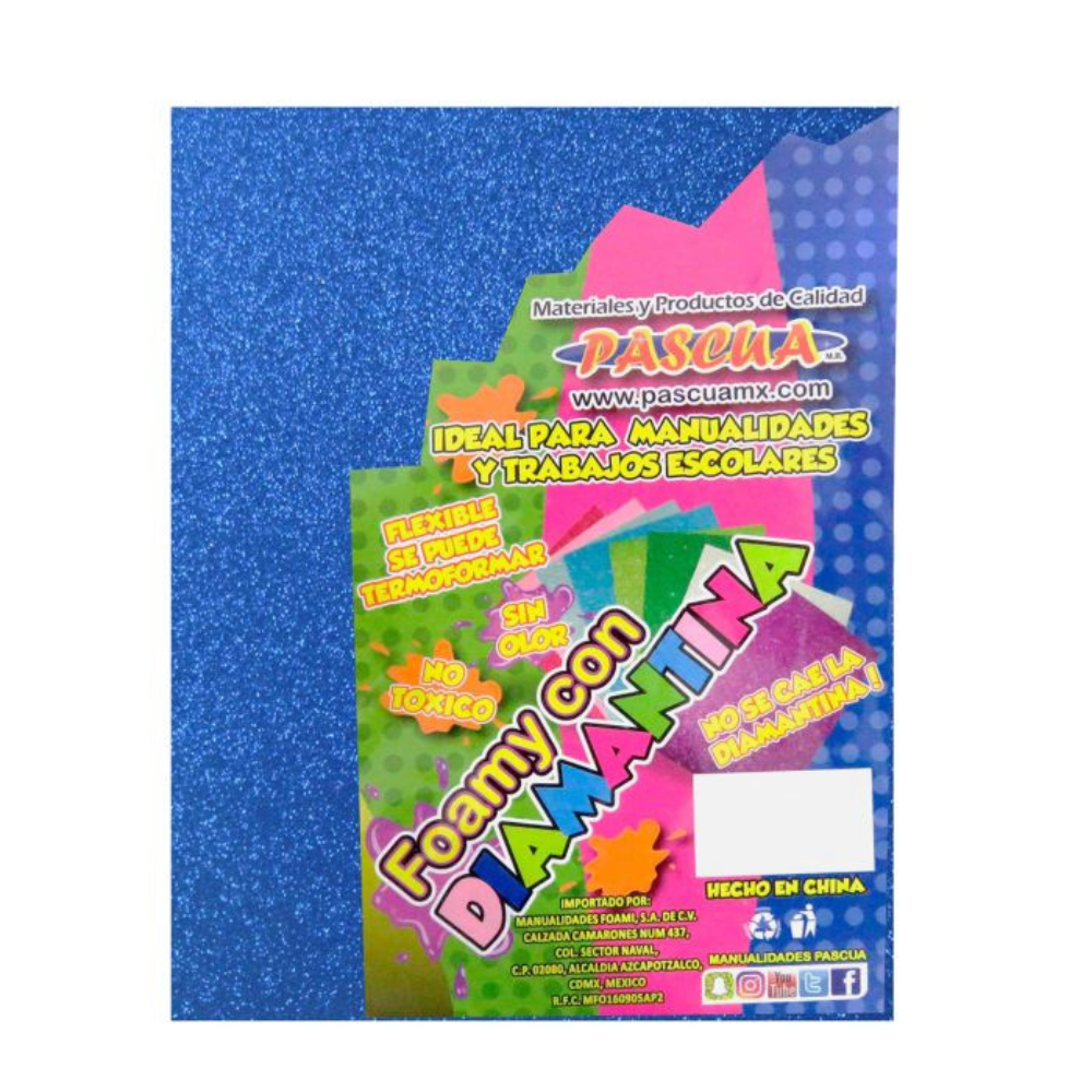 Foamy Diamantina Azul Rey Carta 5 piezas Pascua