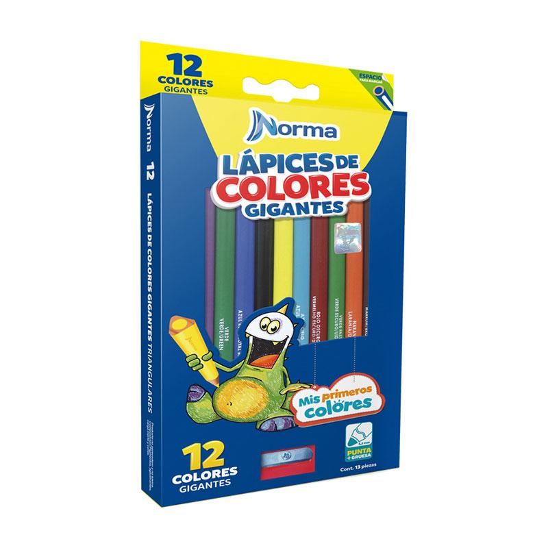 Colores Largos Triangulares Jumbo C/12 piezas Colores Norma