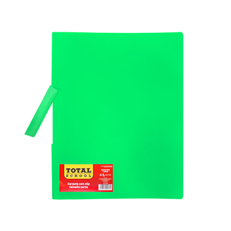 Carpeta C/Clip T/Carta Verde Total School