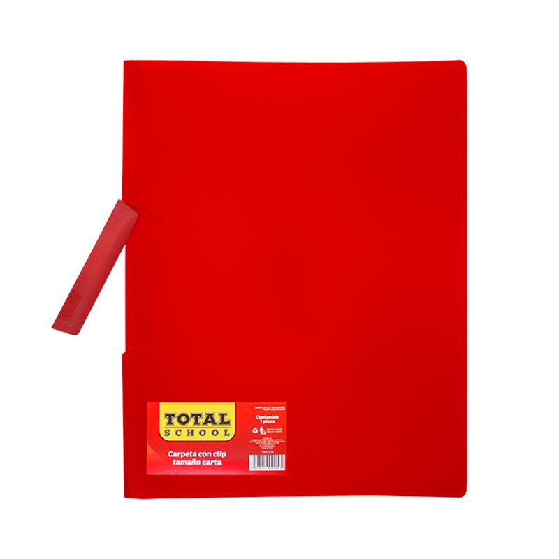 Carpeta C/ Clip T/Carta Rojo Total School