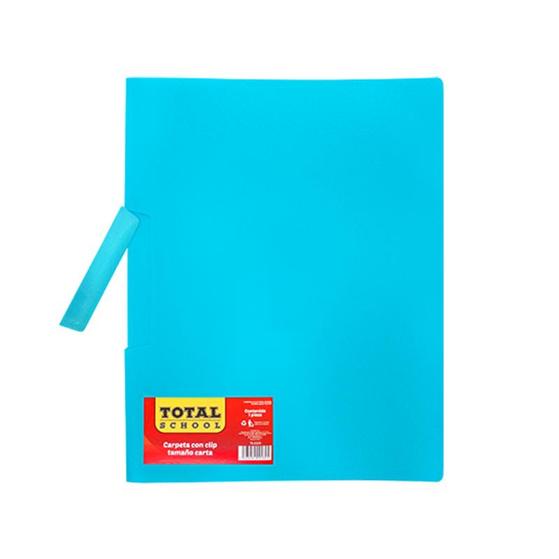 Carpeta C/Clip T/Carta Azul Transp Total School