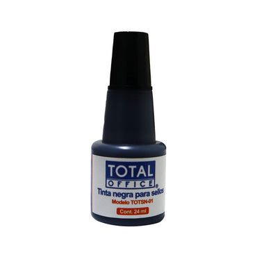 Tinta para Sellos Negro 24ml Tipo Gotero Total Office