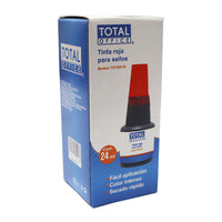 Tinta para Sellos Rojo 24ml Tipo Gotero Total Office