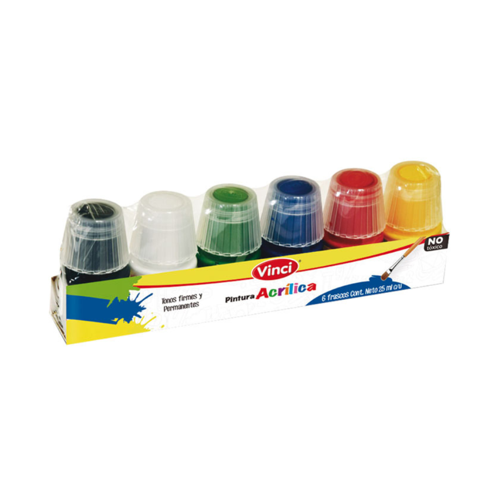 Pintura Acrílica Estuche 6 piezas Surtido Vinci