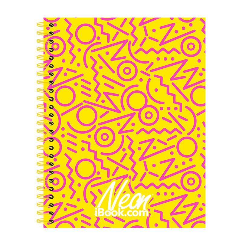 Cuaderno Profesional Doble Arillo Cuadro Grande 100 hjs Neón 2023 Ibook