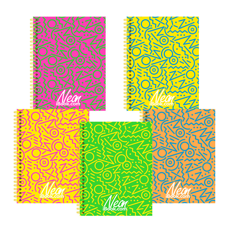 Cuaderno Profesional Doble Arillo Raya 100 hjs Neón 2023 Ibook