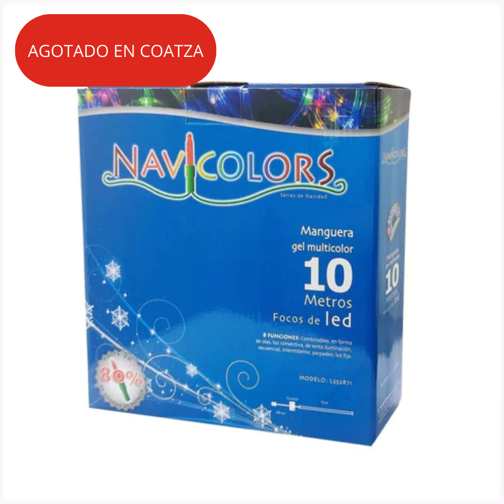 Luz Navidad Led Manguera Gel 10 mts Colores Navicolors