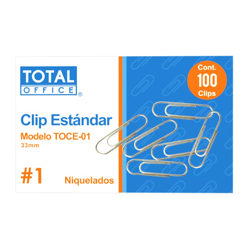 Clip #1 Estandar C/100 piezas Total Office