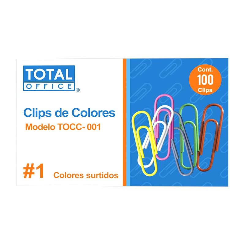 Clip #1 De Colores C/100 piezas Total Office