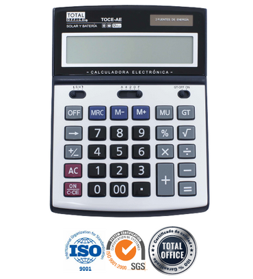 Calculadora 12 Dig. De Escritorio Electr. Dual Ajustable Total Office