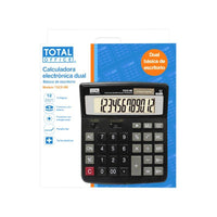 Calculadora 12 Dig. De Escritorio Electrónica Dual Básica Total Office