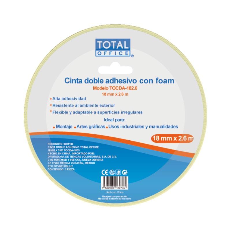 Cinta Doble Adhesivo con Foam 18 mm x 2.6 m Total Office