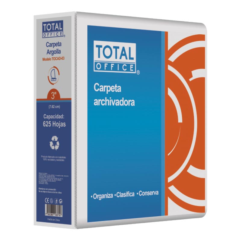 Carpeta De Argolla Vinil 3D Carta Blanca Total Office