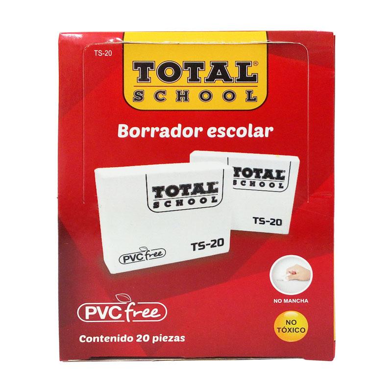 Borrador Escolar Blanco C/20 piezas Total School