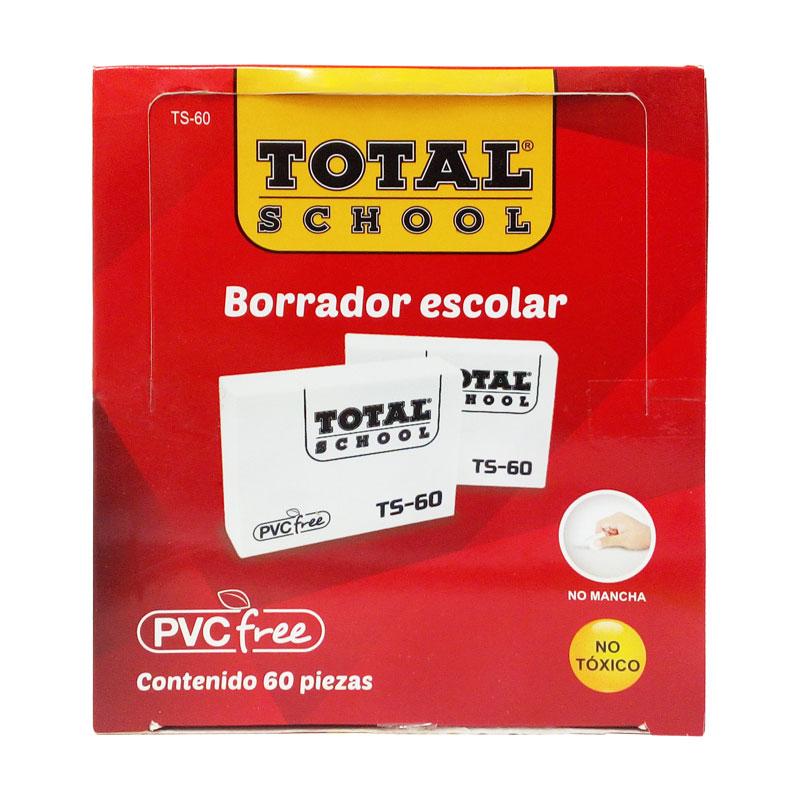 Borrador Escolar Blanco C/60 piezas Total School