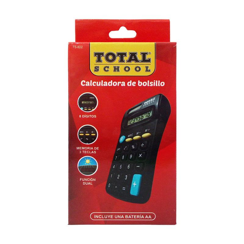 Calculadora Bolsillo Negra 8 Digitos Total School