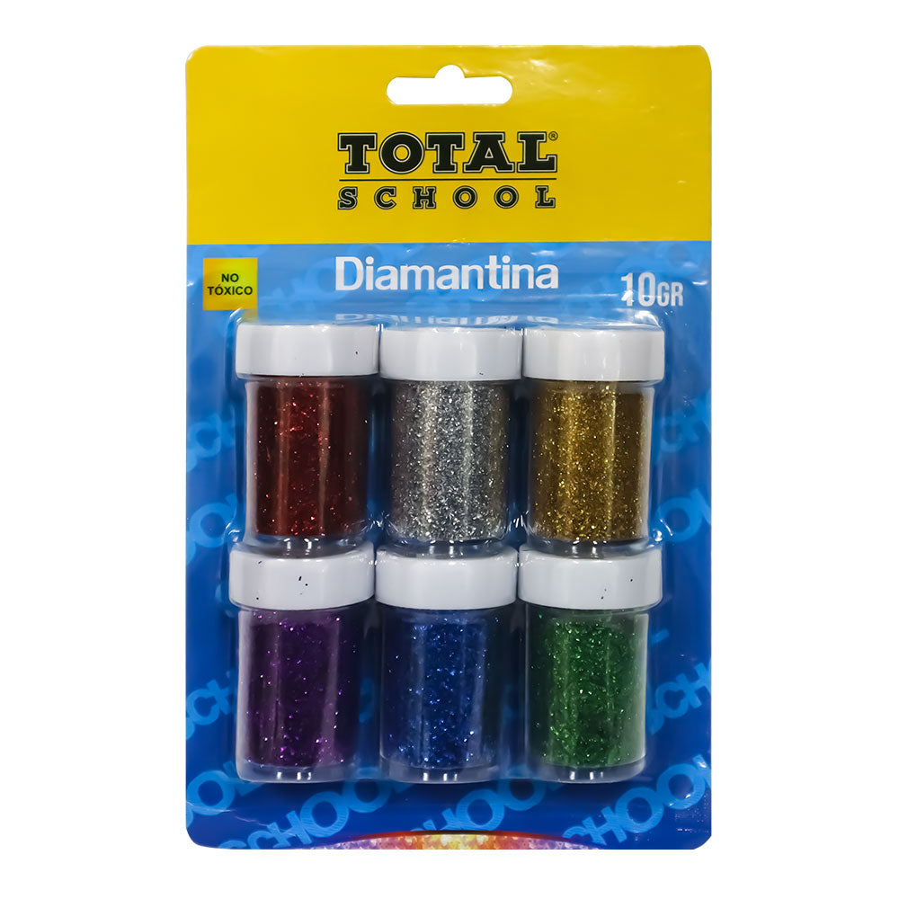 Diamantina Fina Surtida Blíster 6 botes Total School