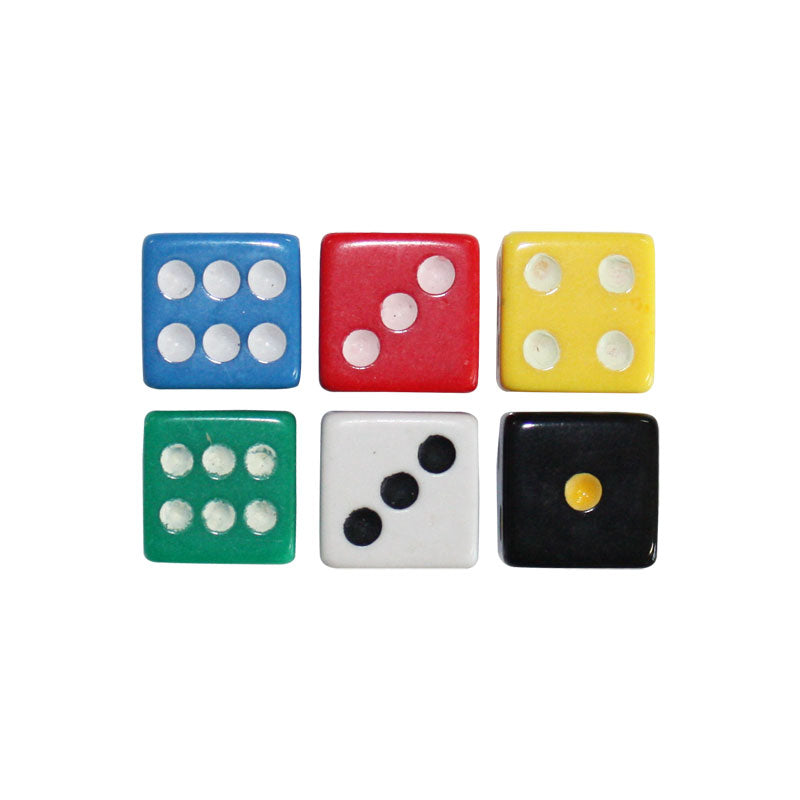 DADOS PLASTICO CHICO 15MM C/6  VARIOS COLORES TOTAL SCHOOL TS-2250