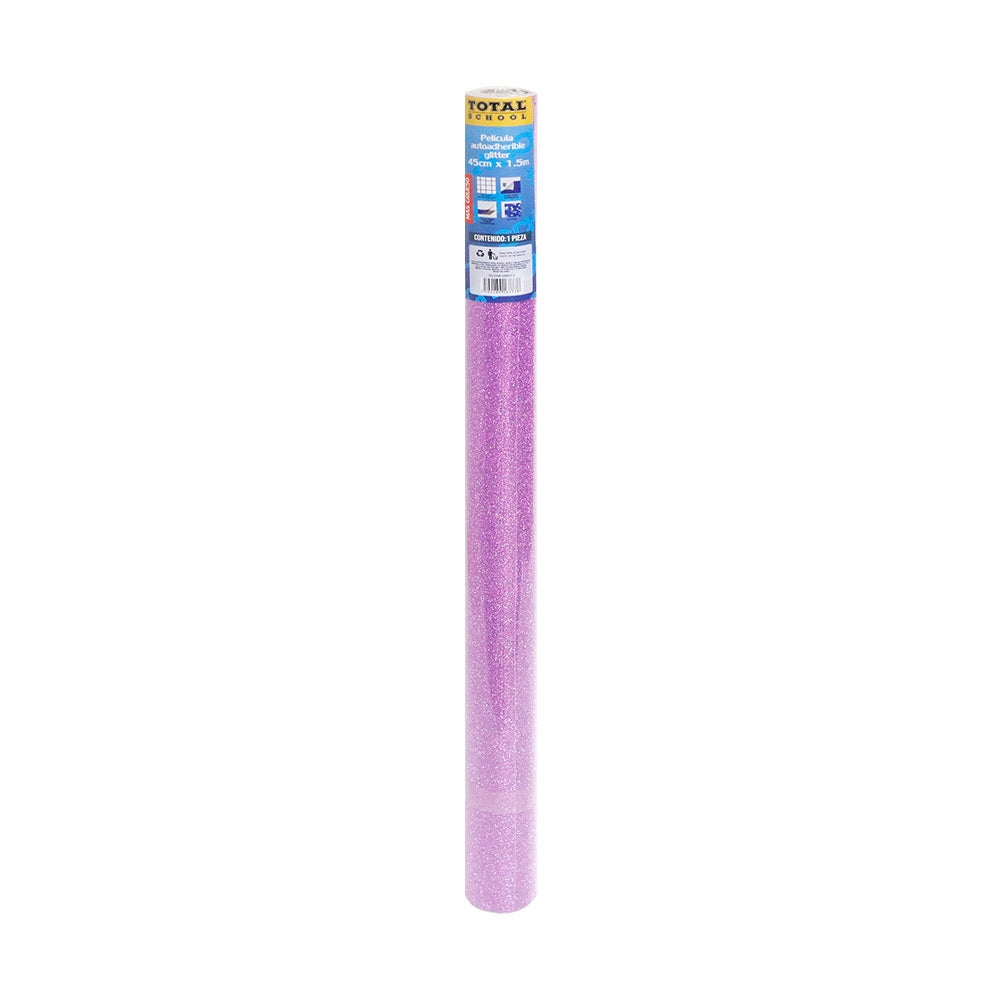 Rollo Autoadhesivo 45 cm x 1.5 m Glitter Morado Total School