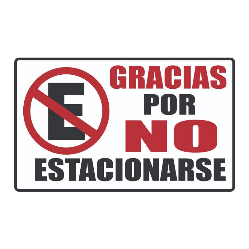 Señalización Gracias por No Estacionarse 18.5 x 30 cm América Nair