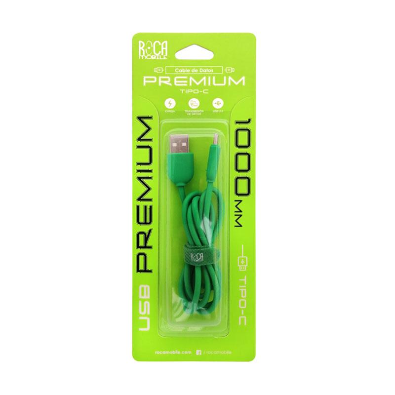 Cable de Datos Verde Tipo C 100 cm Roca Mobile