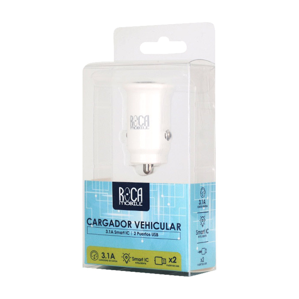 Cargador Vehicular Carga 3.1 a 2 Puertos USB