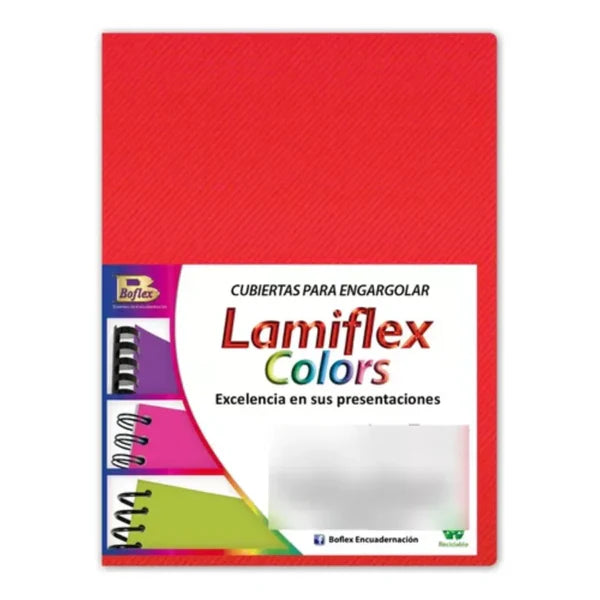 Pasta para Engargolar Rayada Carta Rojo Translucido 50 piezas Lamiflex Boflex