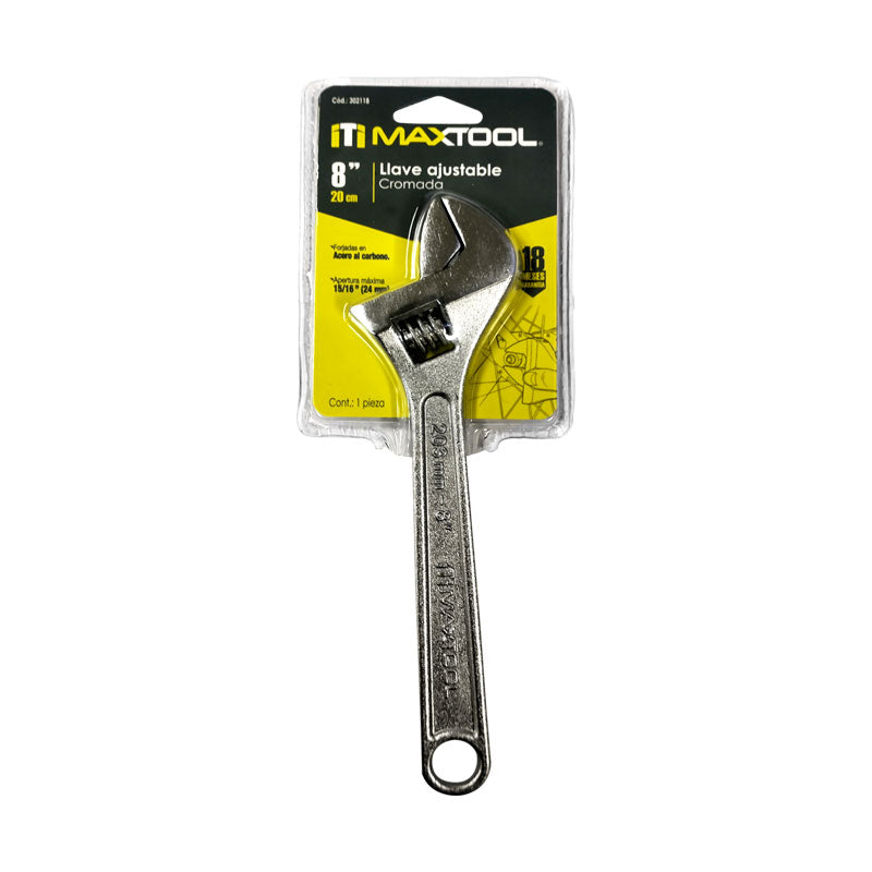 Llave Perica Cromada 8 Pulg MaxTool