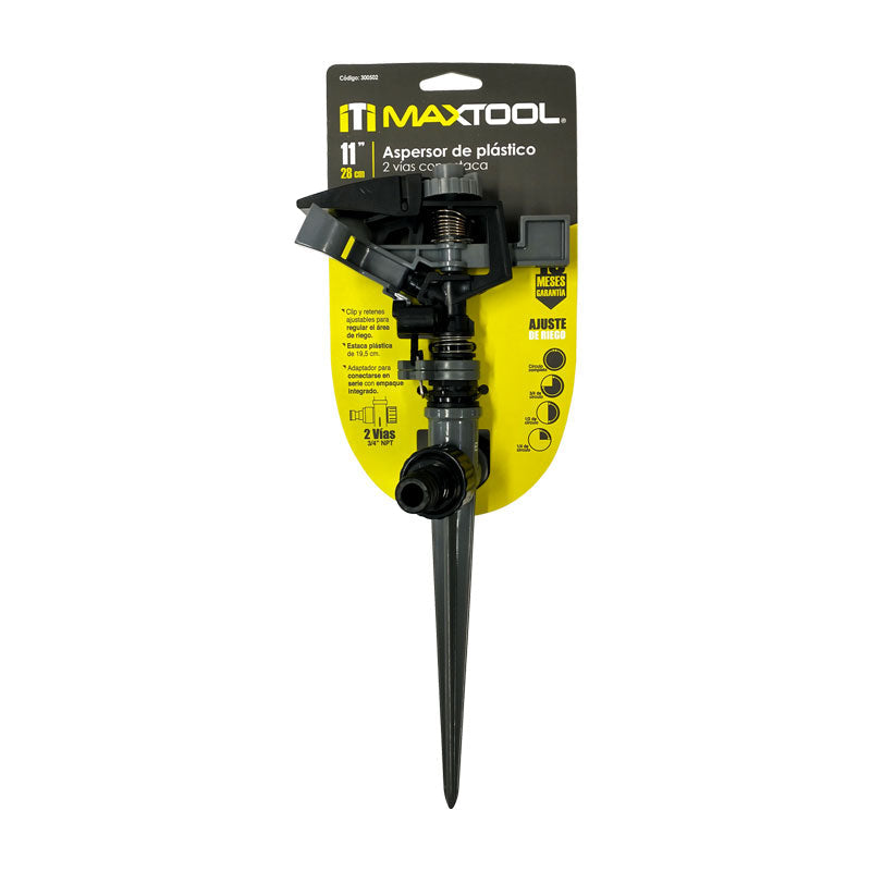 Aspersor De Plástico 11 Pulgadas C/Estaca Plástica de 2 Vias MaxTool