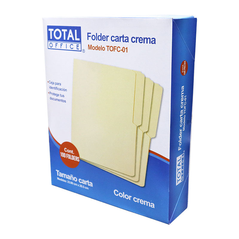 Folder Carta Crema 1 pieza Total Office