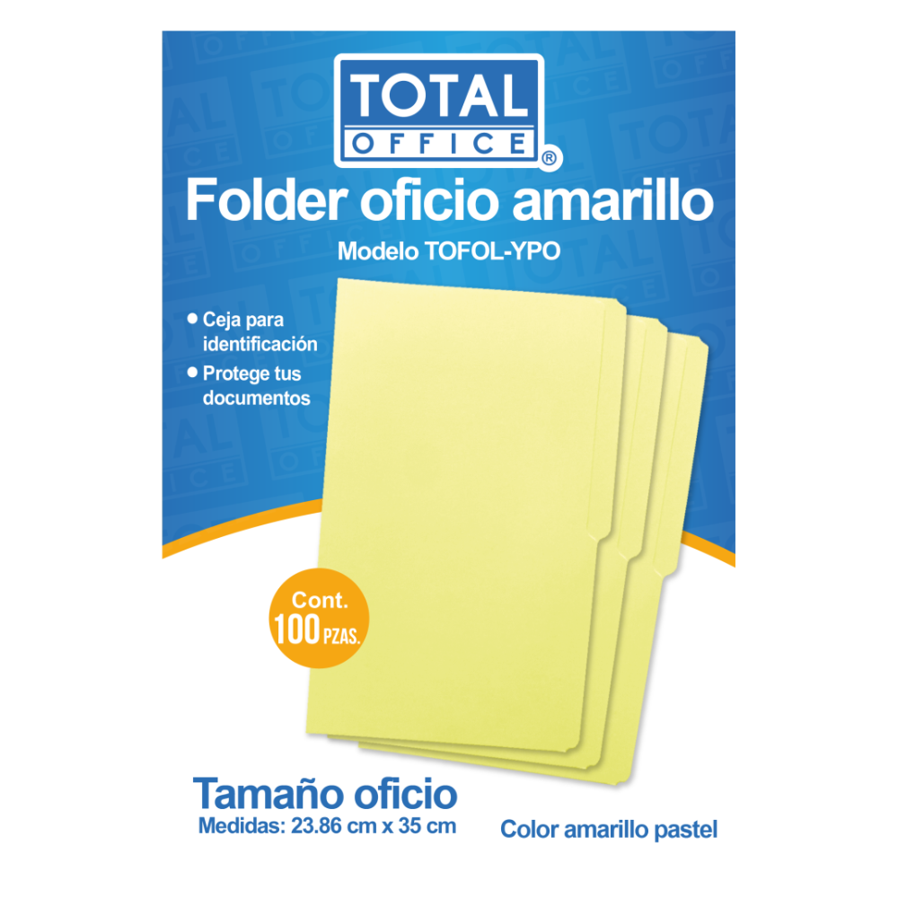 Folder Oficio Amarillo Pastel 1 pieza Total Office