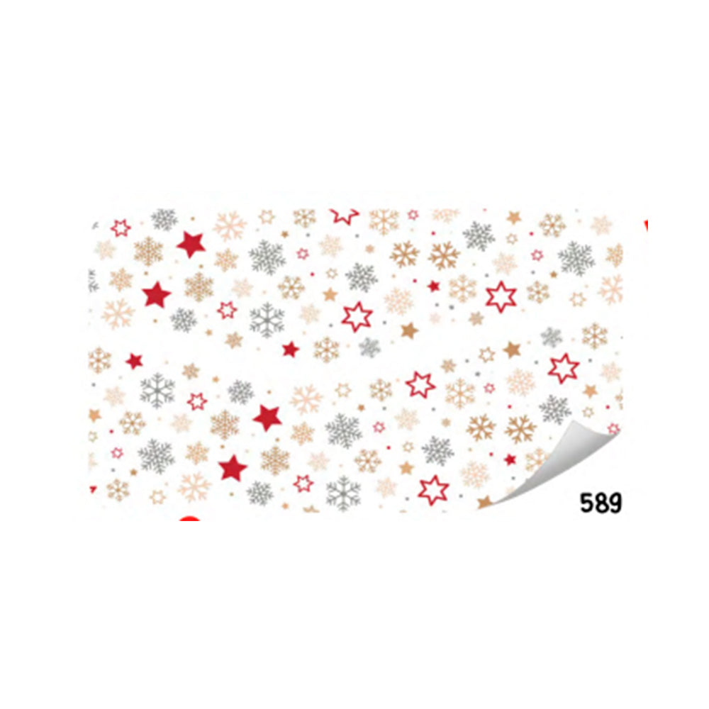 Papel de Regalo Navideño Blanco Estrellas 75 grs Paquete/25 pzas